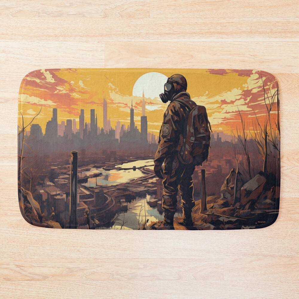 After The War Vivid Vector Art Nuclear Bath Mat